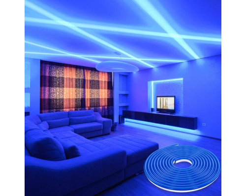 Світлодіодна стрічка NEON 12В JL 2835-120 B IP65 синій, герметичная, 1м