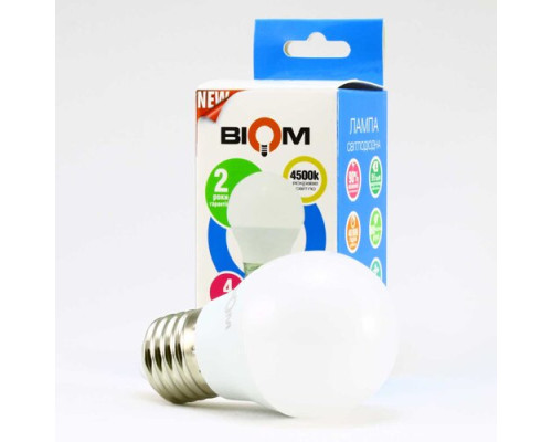 Светодиодная лампа Biom BT-544 G45 4W E27 4500К матовая
