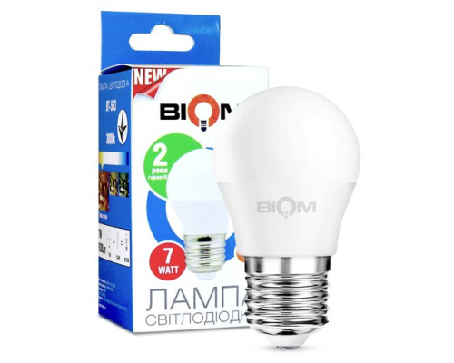 Светодиодная лампа Biom BT-563 G45 7W E27 3000К матовая