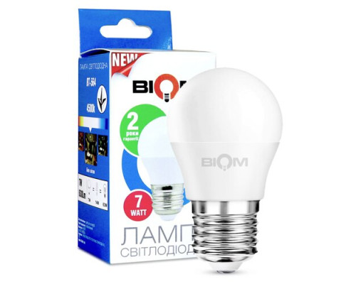 Светодиодная лампа Biom BT-564 G45 7W E27 4500К матовая