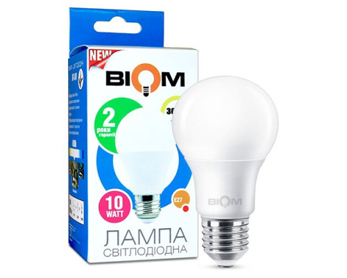 Светодиодная лампа Biom BT-509 A60 10W E27 3000К матовая