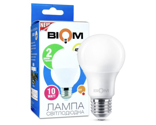 Свiтлодiодна лампа Biom BT-510 A60 10W E27 4500К матова