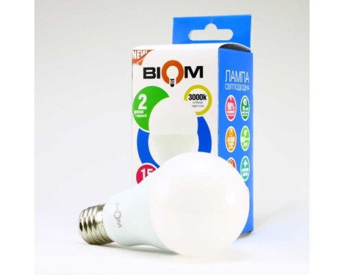Светодиодная лампа Biom BT-515 A60 15W E27 3000К матовая