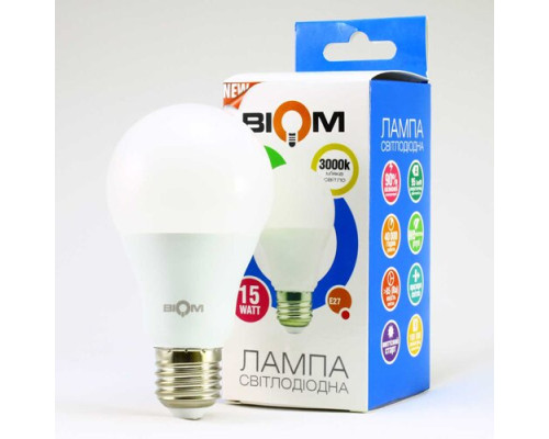 Светодиодная лампа Biom BT-515 A60 15W E27 3000К матовая