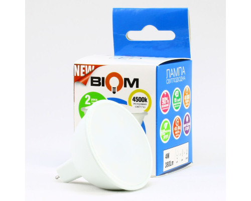 Светодиодная лампа Biom BT-542 MR16 4W GU5.3 4500К матовая