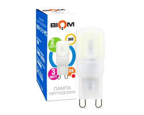 Светодиодная лампа Biom G9 3W 2835 PC 3000K AC220
