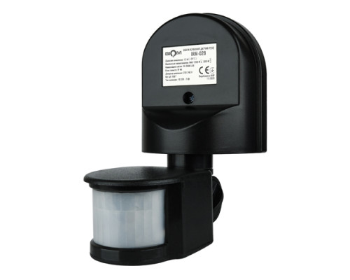 Инфракрасный датчик движения BIOM IRM-02B max 1200Вт 180°, настенный, черный