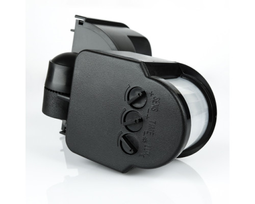 Инфракрасный датчик движения BIOM IRM-02B max 1200Вт 180°, настенный, черный