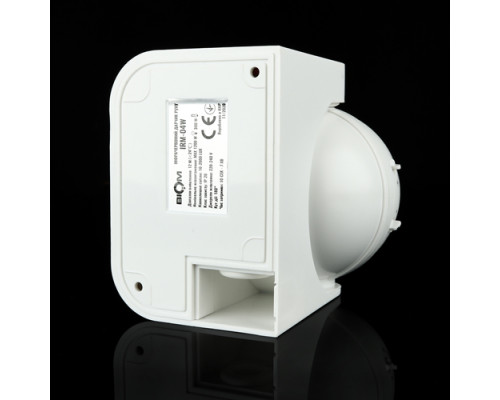 Інфрачервоний датчик руху BIOM IRM-04W max 1200Вт 180°, настінний, білий