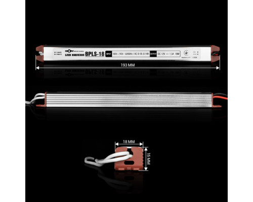 Блок питания BIOM Professional DC12 18W BPLS-18-12 1.5А stick