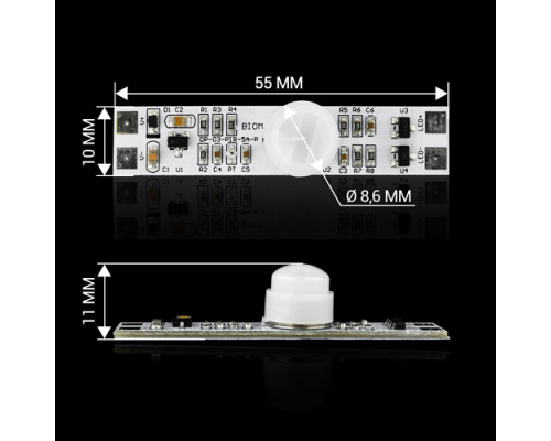 РІR сенсор DP-03-PIR-5A-P для профиля с фотоэлементом 5А DC12V