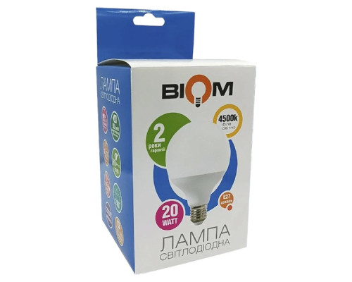 Светодиодная лампа Biom BT-591 G95 20W E27 4500К матовая