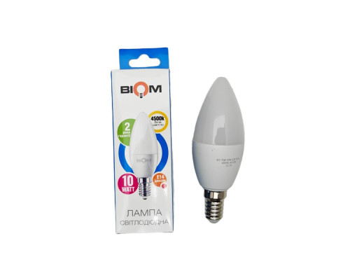 Свiтлодiодна лампа Biom BT-708 C37 10W E14 4500К матова