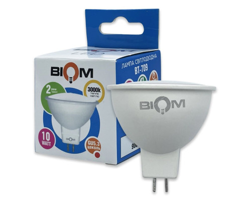 Светодиодная лампа Biom BT-709 MR16 10W GU5.3 3000К матовая