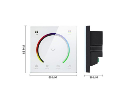 Контроллер RGB OEM 12A-Touch white встроенный