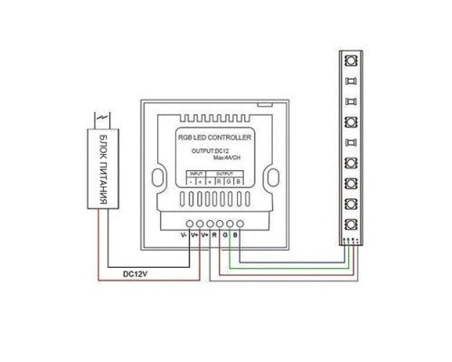 Контроллер RGB OEM 12A-Touch white встроенный