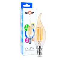 Светодиодная лампа Biom FL-415 C35 LT 4W E14 2530K Amber свеча на ветру