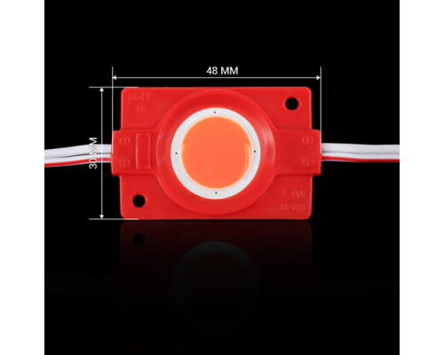 Светодиодный модуль BRT COB 2.4W круглый RED, 12В, IP65 красный