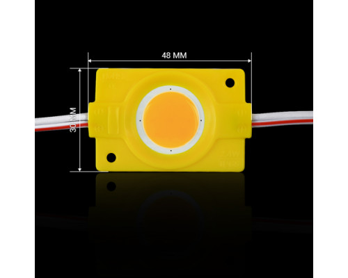 Светодиодный модуль BRT COB 2.4W круглый YELLOW, 12В, IP65 желтый