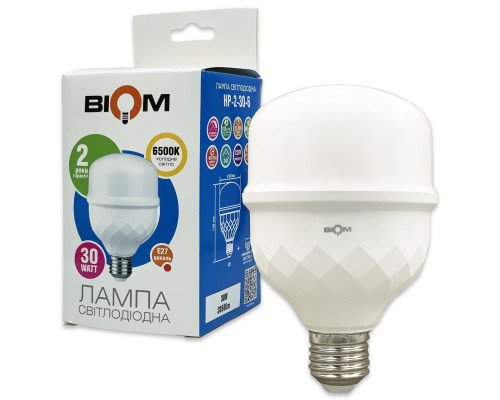 Светодиодная лампа Biom HP-2-30-6 T80 30W E27 6500К
