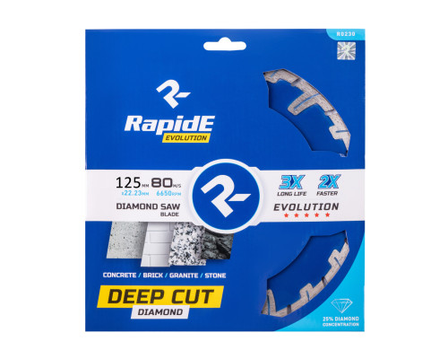 Алмазний диск 125 мм. 22,2 мм. RapidE Deep Cut