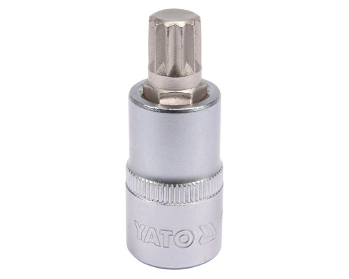 Головка торцевая YATO квадрат 1/2 SPLINE M12, L= 55 мм (YT-04344)