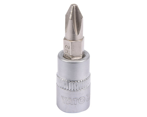 Головка торцевая YATO квадрат 1/4 Philips PH2, L= 37 мм (YT-04412)