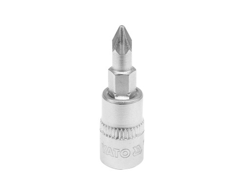 Головка торцевая YATO квадрат 1/4 Pozidriv PZ1, L= 37 мм (YT-04417)