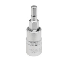 Головка торцева YATO квадрат 1/4″. HEX M4, L= 37 мм (YT-04371)