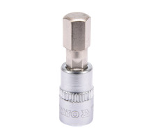 Головка торцева YATO квадрат 1/4 HEX M8, L= 37 мм (YT-04375)