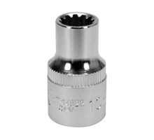 Головка торцева YATO : квадрат 1/2″, SPLINE M10 мм, L= 38 мм. CrV [Блістер] (YT-14822)