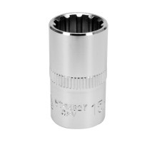 Головка торцева YATO : квадрат 1/2″, SPLINE M15 мм, L= 38 мм. CrV [Блістер] (YT-14827)