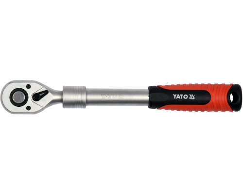 Трещотка YATO : квадрат 1/2″, 72T, L= 305-445 мм, телескопическая ручка (YT-0299)