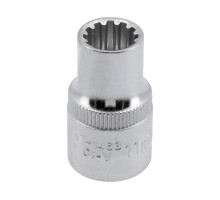 Головка торцева YATO : квадрат 1/2″, Spline, M= 11 мм, L= 38 мм (YT-1463)