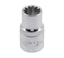 Головка торцева YATO : квадрат 1/2″, Spline, M= 12 мм, L= 38 мм (YT-1464)