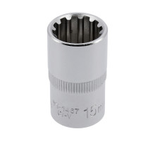 Головка торцева YATO : квадрат 1/2″, Spline, M= 15 мм, L= 38 мм (YT-1467)