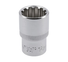 Головка торцева YATO : квадрат 1/2″, Spline, M= 18 мм, L= 38 мм (YT-1470)