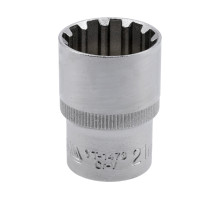 Головка торцева YATO : квадрат 1/2″, Spline, M= 21 мм, L= 38 мм (YT-1473)