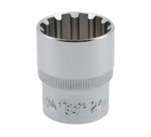 Головка торцева YATO : квадрат 1/2″, Spline, M= 24 мм, L= 38 мм (YT-1476)