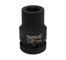 Головка торцева ударна 6-гранна YATO : квадрат 1/2″, М= 12 мм, L= 39 мм (YT-1002)
