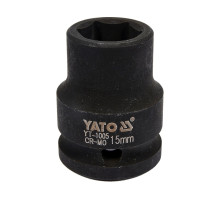 Головка торцева ударна 6-гранна YATO : квадрат 1/2″, М= 15 мм, L= 39 мм (YT-1005)