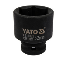 Головка торцева ударна 6-гранна YATO : квадрат 1/2″, М= 32 мм, L= 48 мм (YT-1022)