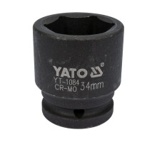 Головка торцева ударна 6-гранна YATO : квадрат 3/4″, М= 34 мм, L= 56 мм (YT-1084)