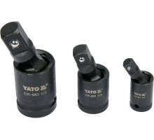 Подовжувачі карданні ударні YATO : квадрати- 1/2″, 3/8″, 1/4″, 3 шт (YT-10643)
