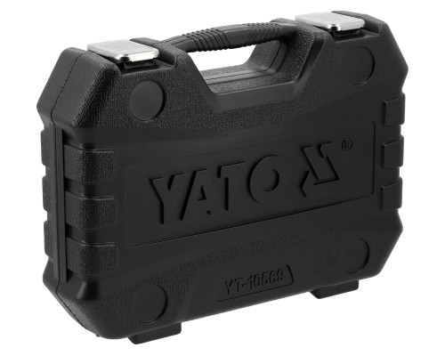 Головки торцевые ударные YATO: квадрат- 1/2″, с удлинителем, хромомолибденовые, 24 шт. (YT-10569)