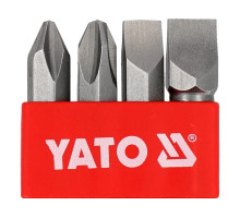 Викруткові вставки ударні YATO: хрест. і плаский шліци: PH2/3 і S8/10х36мм, HEX Ø= 5/16″ 4шт (YT-2812)