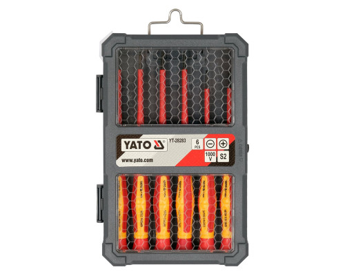 Набор отверток прецизионных диэлектрических изолированных YATO: до 1000 V, 6 шт. (YT-28283)