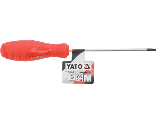 Отвертка с плоским шлицом YATO: SL3 мм, рабочая l= 100 мм (YT-25650)