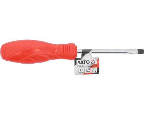 Отвертка с плоским шлицом YATO: SL6 мм, рабочая l= 100 мм (YT-25657)