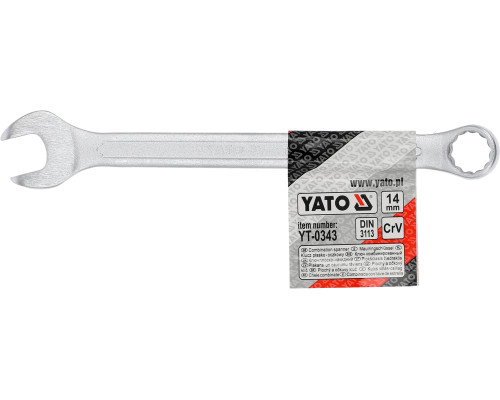 Ключ рожково накидной YATO : CrV, М= 14 мм, L= 190 мм (YT-0343)